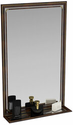 Зеркало с полочкой 121П корень, ШхВ 50х80 см., с полкой, зеркала для офиса, прихожих и ванных комнат