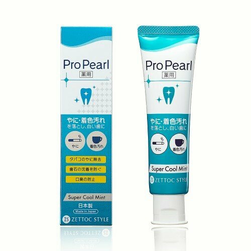 NIPPON ZETTOC Японская отбеливающая зубная паста без фтора ProPearl для свежего дыхания (освежающая мята), 100 гр