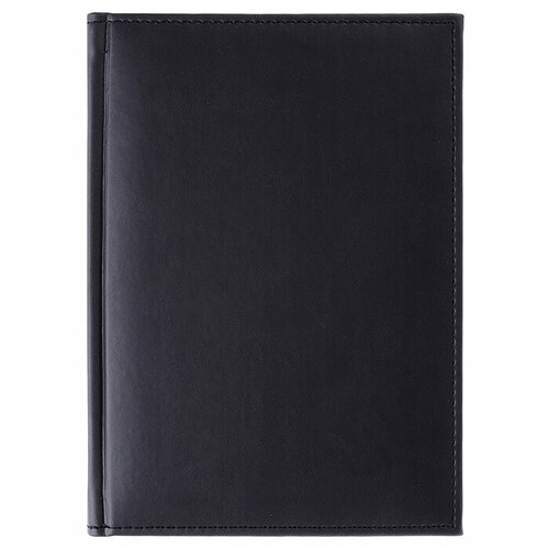 Ежедневник недатированный, черный, формат А5, 320 с, обложка кожзам, блок офсет
