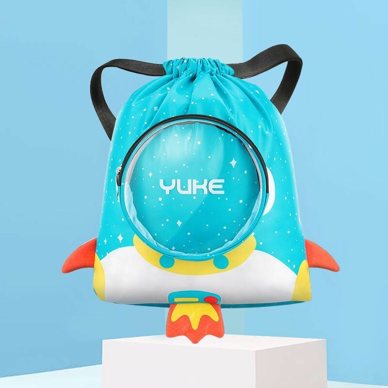 Водонепроницаемая сумка YUKE голубой ракета Детский пляжный рюкзак мешок для хранения мокрых вещей для мальчика и девочки