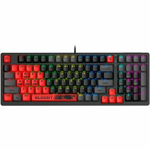 Клавиатура A4Tech Bloody S98 механическая красныйчерный USB for gamer LED SPORTS RED 685500₽