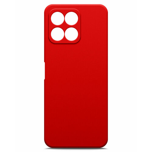 Чехол на Honor X6 (Хонор Х6) красный силиконовый с защитной подкладкой из микрофибры Microfiber Case, Miuko силиконовый чехол на honor x6 хонор х6 фон соты красные