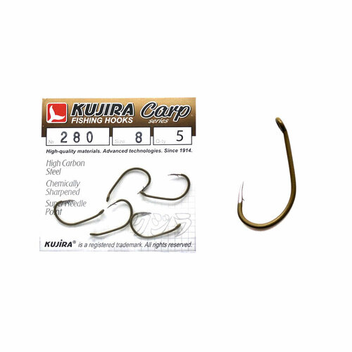 фото Крючки kujira carp 280ol №8 (5шт)