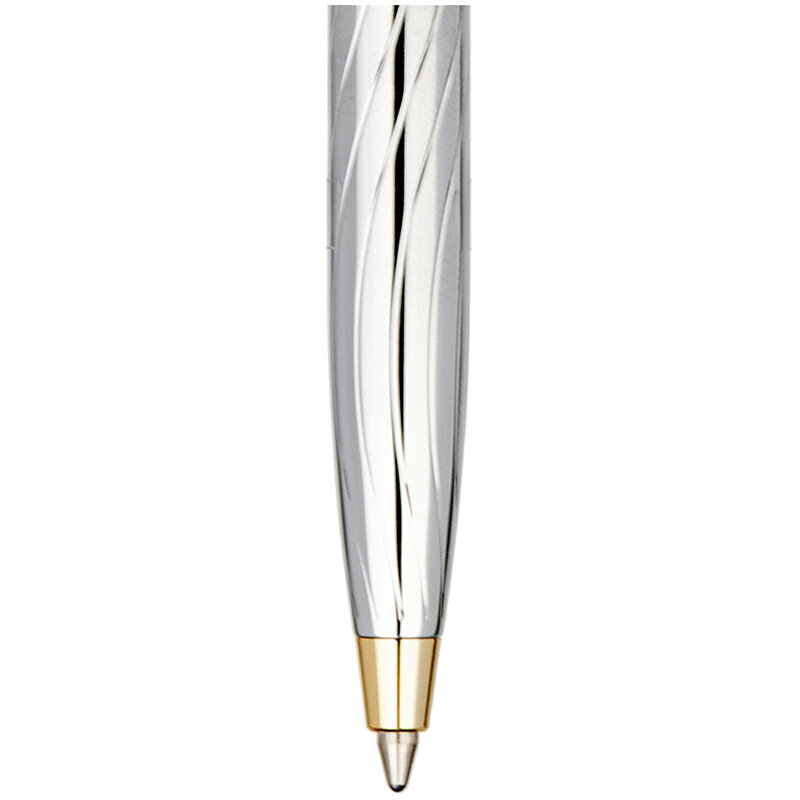 Ручка шариковая Гамма Delucci Tempo CPs_11415, корпус серебро-золото, синяя, 1 мм, 1 шт. - фото №4