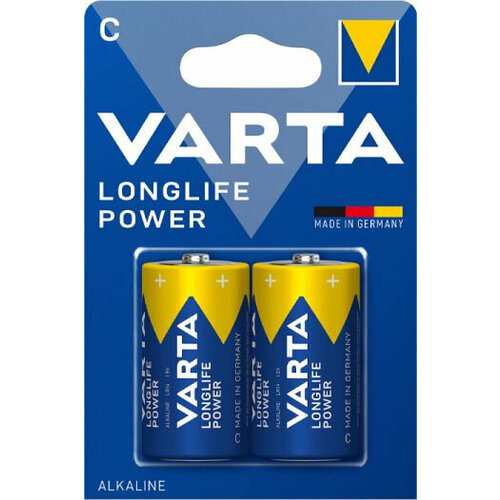 Батарея Varta Longlife power LR14 BL2 Alkaline C (2шт) блистер батарейка varta longlife power high energy lr14 c bl2 alkaline 1 5v 4914 2 20 200 varta longlife power lr14 c 04914121412