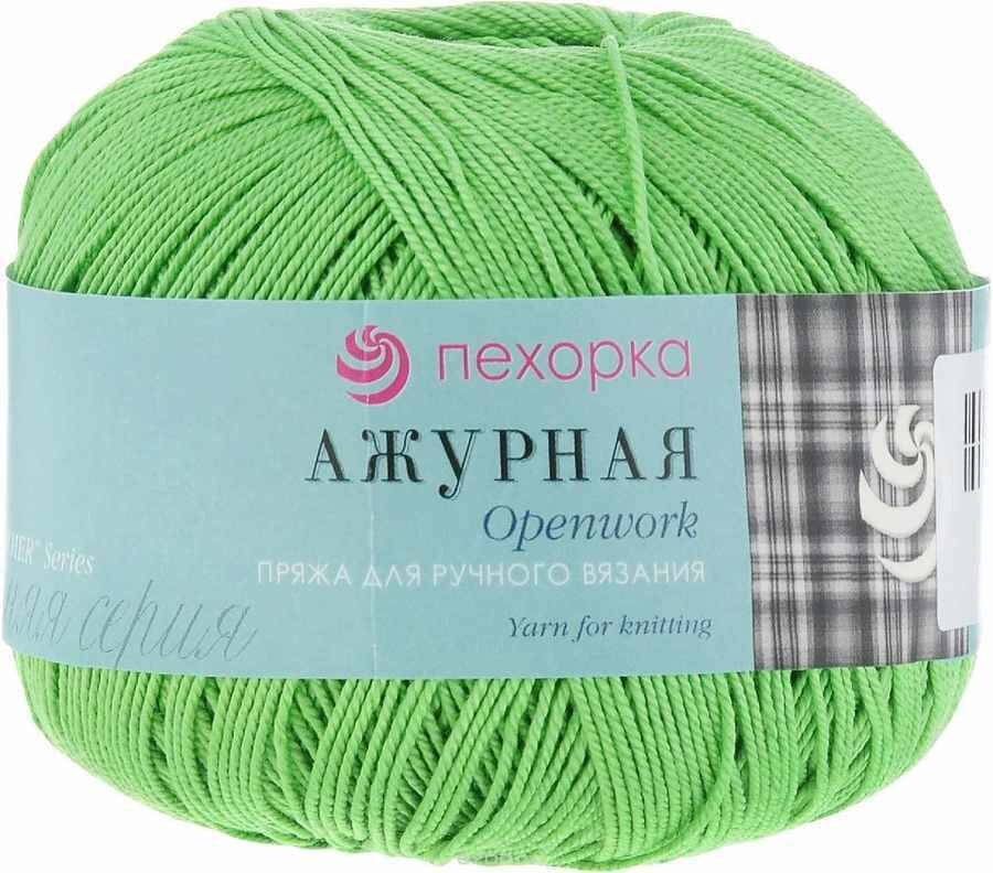 Пряжа для вязания Пехорка Ажурная (комплект 1 шт), цвет: 065-Экзотика, состав: 100% - мерсеризованный хлопок, вес: 50 гр, длина: 280 м