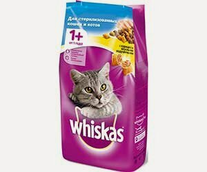 Изображение товара Сухой корм Whiskas для стерилизованных кошек и кастрированных котов курица 5кг
