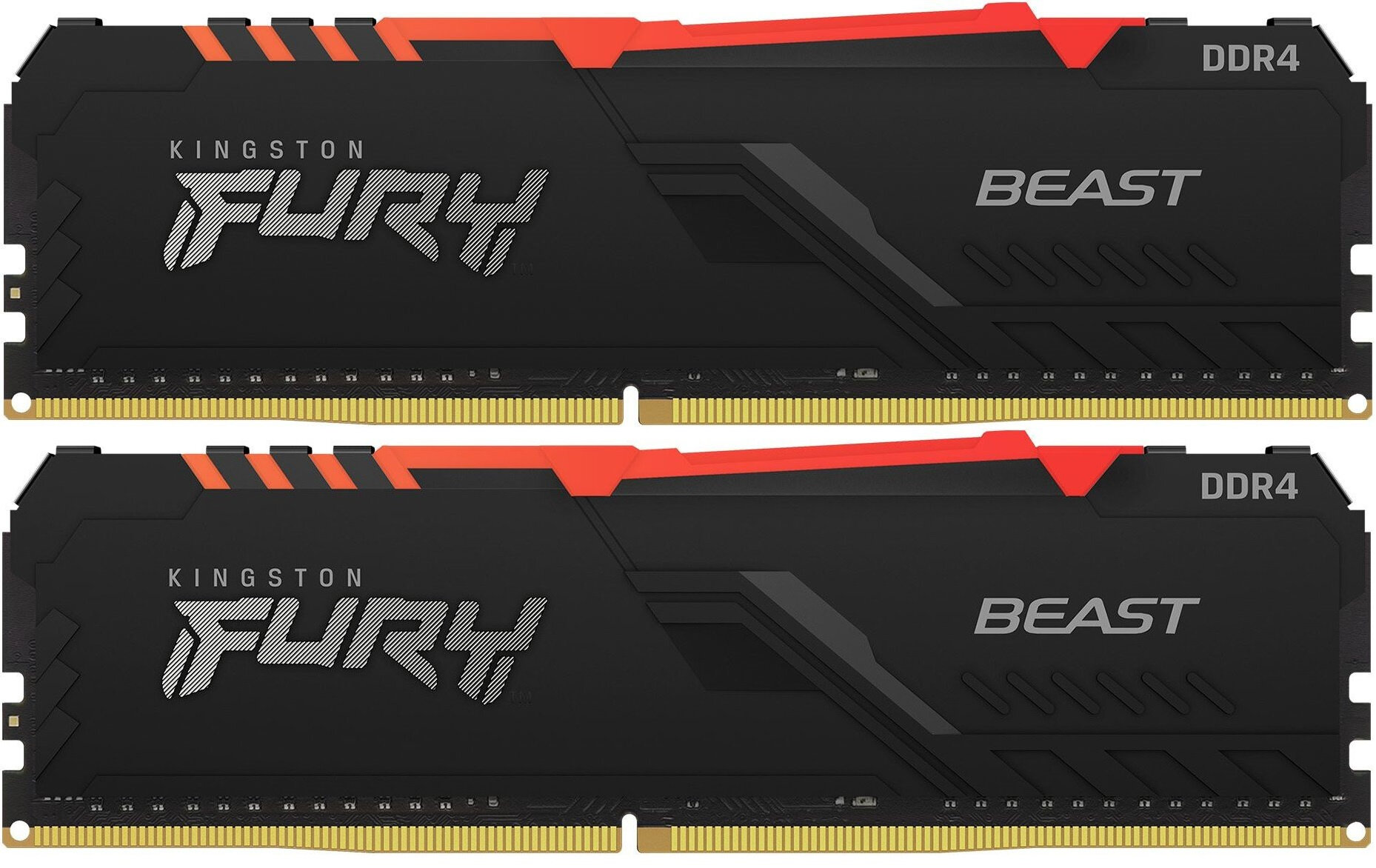 Память DDR4 2x8GB 3200MHz Kingston KF432C16BB2AK216 Fury Beast RGB RTL Gaming PC4-25600 CL16 DIMM 28