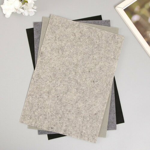 Набор мягкого фетра Астра 4 шт ассорти 1 мм 170 гр 20х30 см 353₽