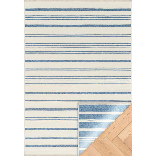 Ковер на пол 1,6 на 2,3 м в спальню, гостиную, безворсовый, голубой Mondo Kilim MD 2 Blue