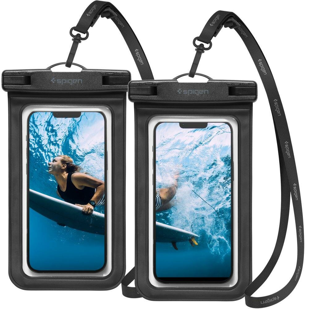 Водонепроницаемый универсальный чехол SPIGEN - A601 Waterproof - Черный - 2 шт - AMP04523