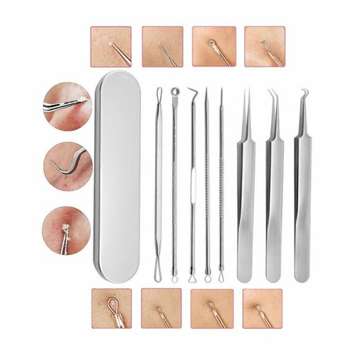 Косметологический набор NeoHealth инструментов для чистки и глубокого очищения кожи лица пор и тела удаления прыщей 1750₽