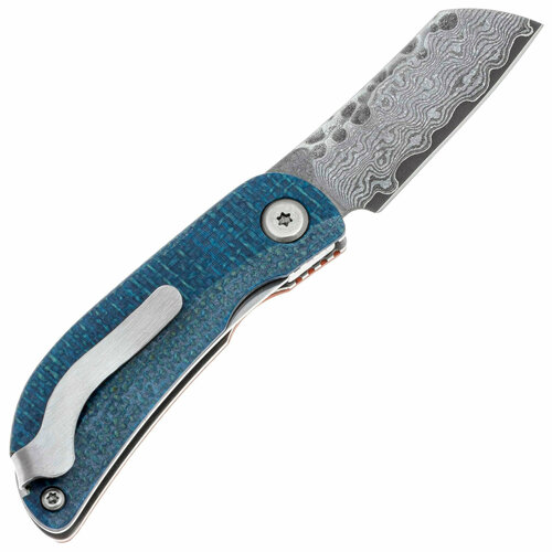 Нож складной PETIT Series 47-120, VG-10 Damascus, HRc:60, рук. Джут-микарта Orange/Blue MCUSTA нож склажной mcusta vg 10 микарта клипса