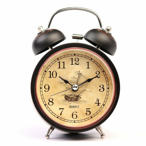 Будильник Корабль плавный ход d-75 см 13 х 9 см 1023₽