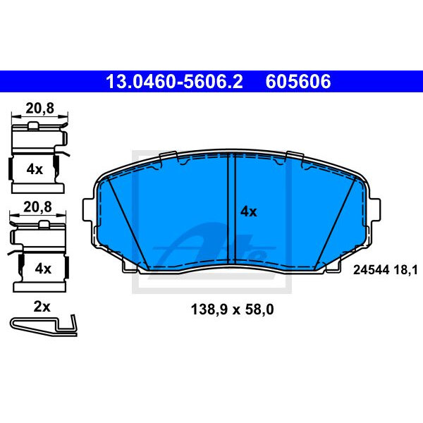 Тормозные колодки дисковые передние, MAZDA CX-7 2.2