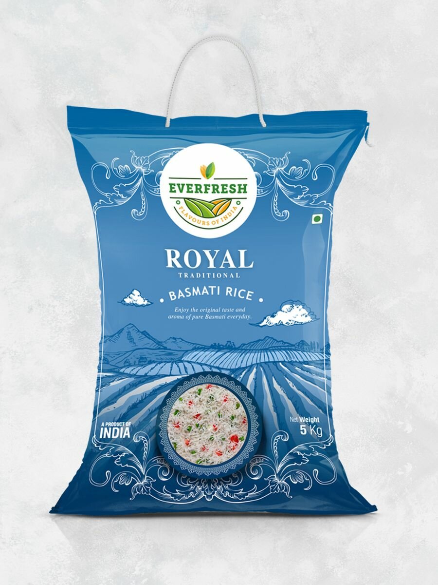 Рис Басмати Роял традиционный (Royal Basmati Rice) Everfresh, 5 кг