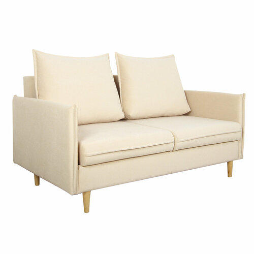 Диван Лилия со спальным местом 140х200, бежевый, массив дерева, ткань велюр, диван раскладной