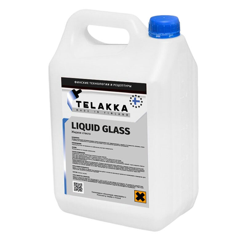 Жидкое стекло для бетона, гидроизоляция фундамента, гидроизоляция подвала и цоколя TELAKKA LIQUID GLASS 15кг