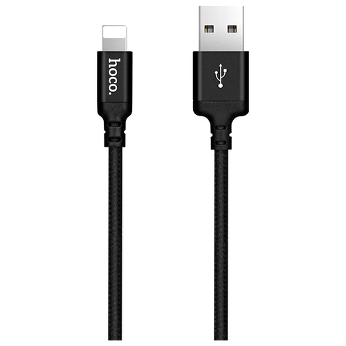 USB кабель HOCO X14 Times Speed Lightning 8-pin, 1м, нейлон (черый/красный)