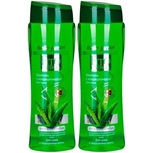 Belle Jardin Шампунь с кондиционером Алоэ Кератин для сухих и окрашенных волос 420 мл 2 штуки 1100₽