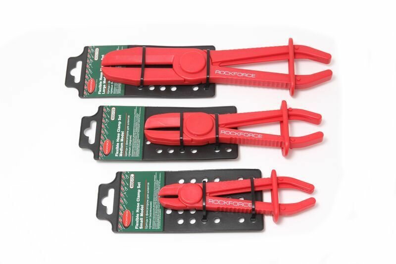 фото Зажим пластиковый для шлангов с фиксатором (L-155мм), на пластиковом держателе Rock FORCE RF-903G12C