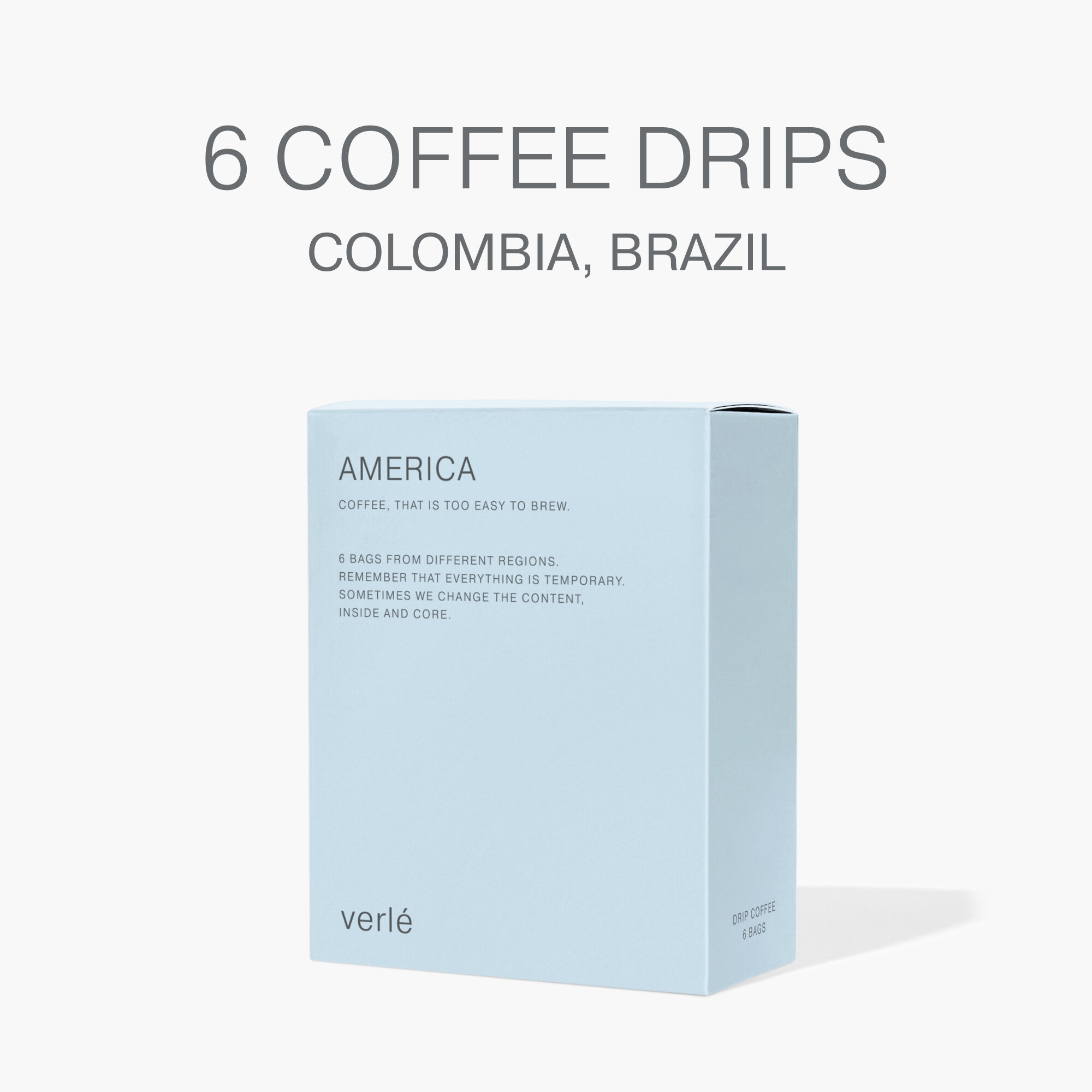 Кофе молотый в дрип-пакетах Verle DRIP BOX AMERICA 6шт. * 11г.