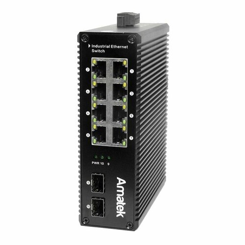 Коммутатор Amatek AN-SXG10P8A - промышленный 10-портовый гигабитный с PoE до 240Вт 12550₽