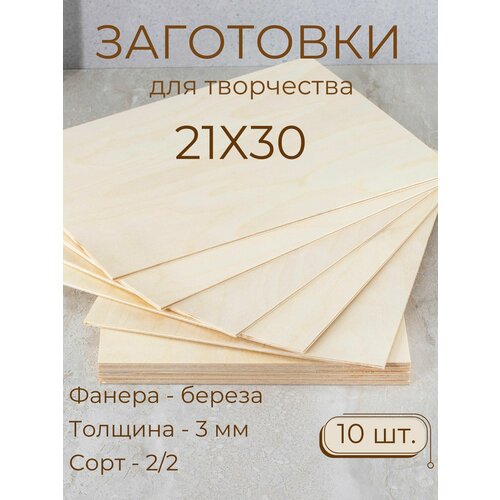 Заготовки для творчества выжигания Мастер Рио фанера 21х30 см 10 шт бежевый 901₽