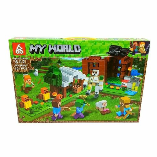 Аванпост разбойников My World Конструктор myworld 501 деталь детский майнкрафт фигурки из игры майнкрафт конструктор 74 детали my world конструктор майнкрафт оружие