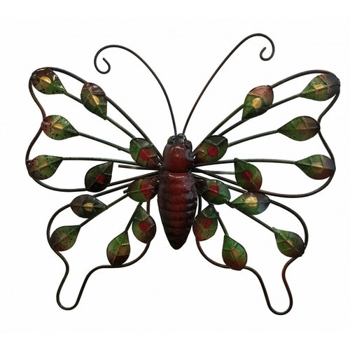 Настенный декор из металла Бабочка с листочками