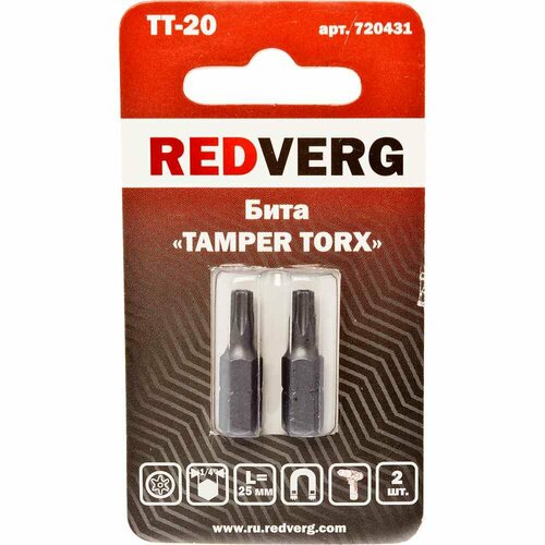 Бита REDVERG Torx Tamper 20х25 (2шт.)(720431) богородица семистрельная рис на сатене 20х25 20х25 конек 9211 20х25 конек 9211