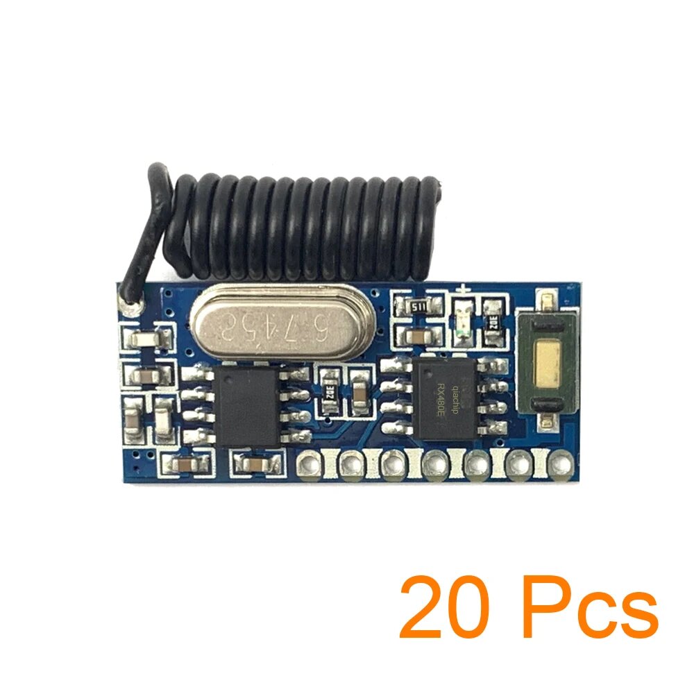 QIACHIP RX480E-4WCZDTX радиочастотный приемник 433 МГц 4 канала, 20 pcs