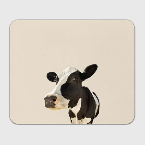 Корова на бежевом фоне Коврик для мыши