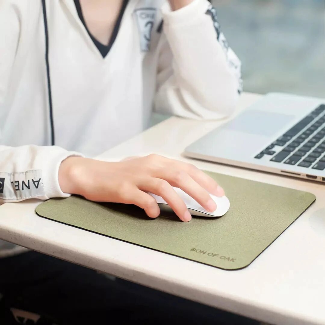 Коврики Для Мыши Xiaomi Портативный коврик для мыши Xiaomi Youpin Son Of Oak Cork, легкий коврик, освежающий, водонепроницаемый, приятный для кожи, гладкая поверхность, устойчивый к пятнам, green