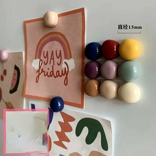 Магниты для холодильника Mo Landi круглые белые random 10pcs B 344₽