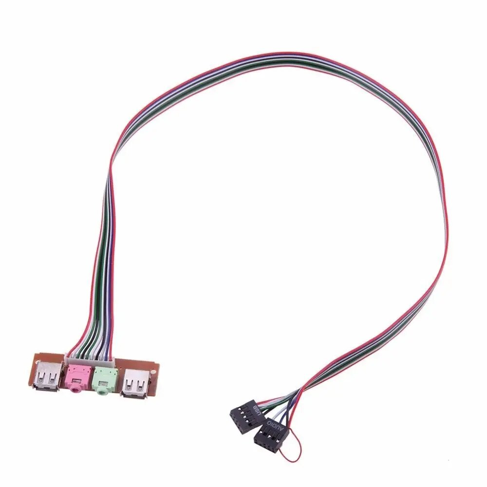 Разъемы 2 USB-порта USB-аудиопорт Кабель-адаптер Компьютерный корпус Панель Передняя панель Карта расширения материнской платы Аудиоразъемы Порт, 1