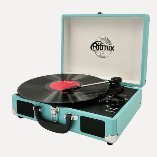 Изображение товара Проигрыватель винила Ritmix LP-160B, ременной привод, встроенные динамики, Bluetooth, голубой