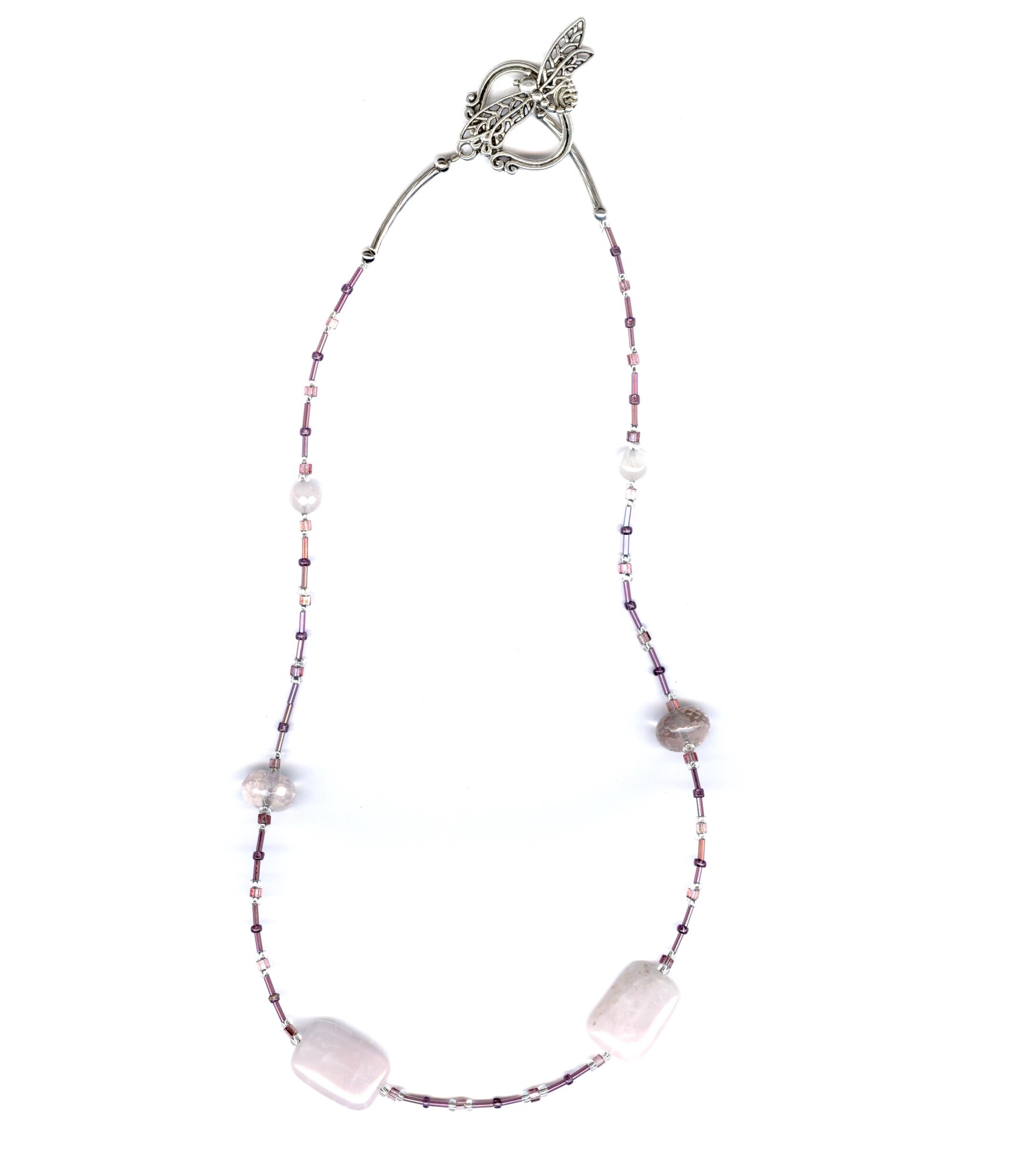 Колье ARMONIA, бисер, розовый кварц, длина 46 см, розовый — фото 1