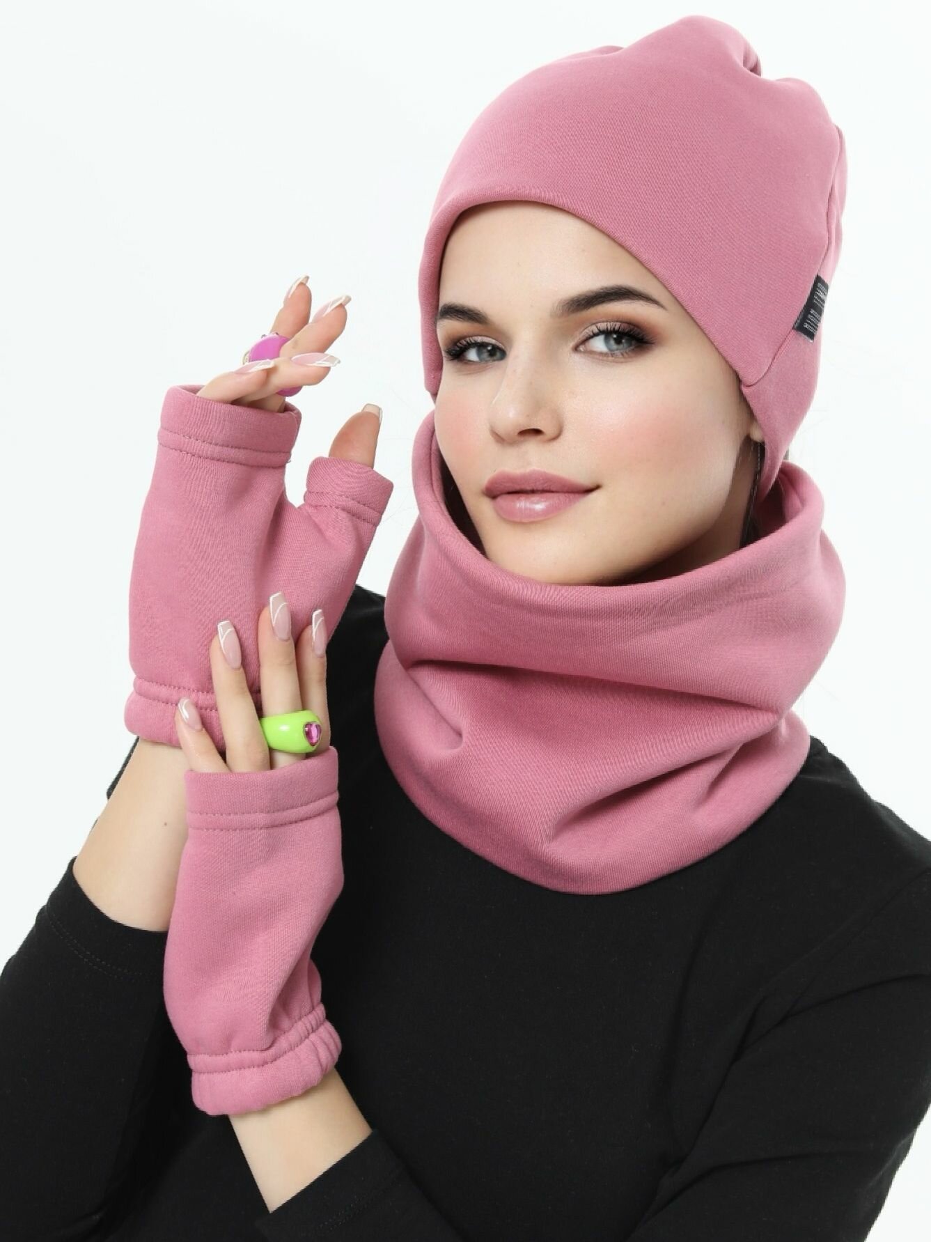 Митенки HIGH TEMP для женщин, размер ONE SIZE, розовый, красный — фото 1