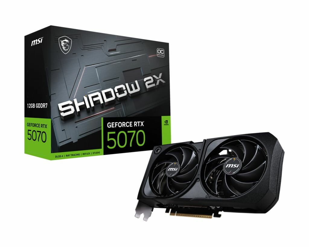 Видеокарта MSI PCI-E 5.0 RTX 5070 12G SHADOW 2X OC NVIDIA GeForce RTX 5070 12Gb 192bit GDDR7 2542/28000 HDMIx1 DPx3 HDCP Ret