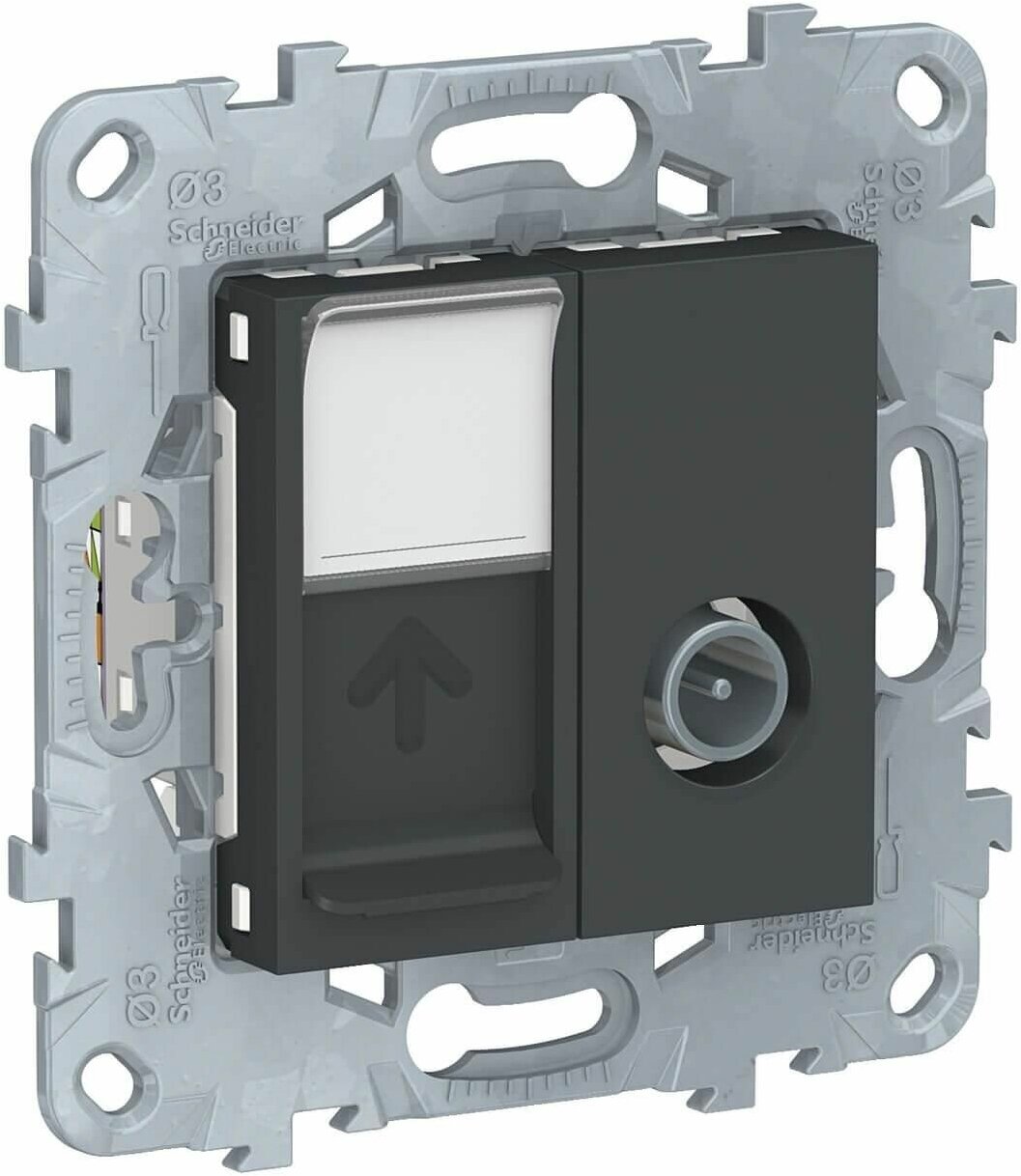 Schneider Electric Розетка TV одиночная + RJ45 Schneider Electric Unica New NU547054