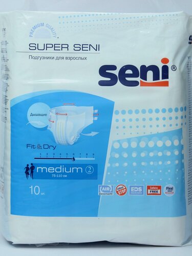 Изображение товара Подгузники для взрослых Seni Super M 75-110 см 10 шт