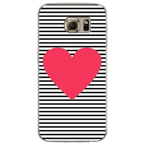 фото Силиконовый чехол "большое сердце на полосатом фоне" на samsung galaxy s6 / самсунг галакси с 6 case place