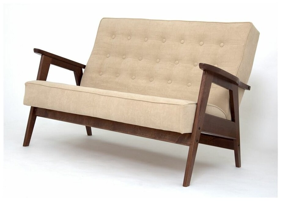 фото Диван двухместный ретро (темный тон / RS 03 - бежевый)