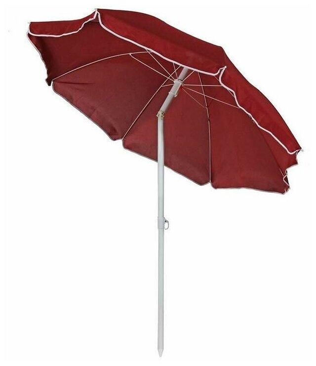 Зонт пляжный с наклоном d=180, стойка 19/22мм, полиэстер, красный, E1M