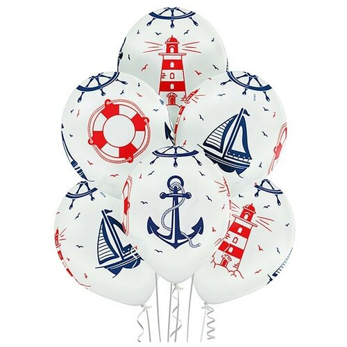 фото Шар латексный 14" «морская тема», пастель, набор 25 шт., виды микс mikimarket