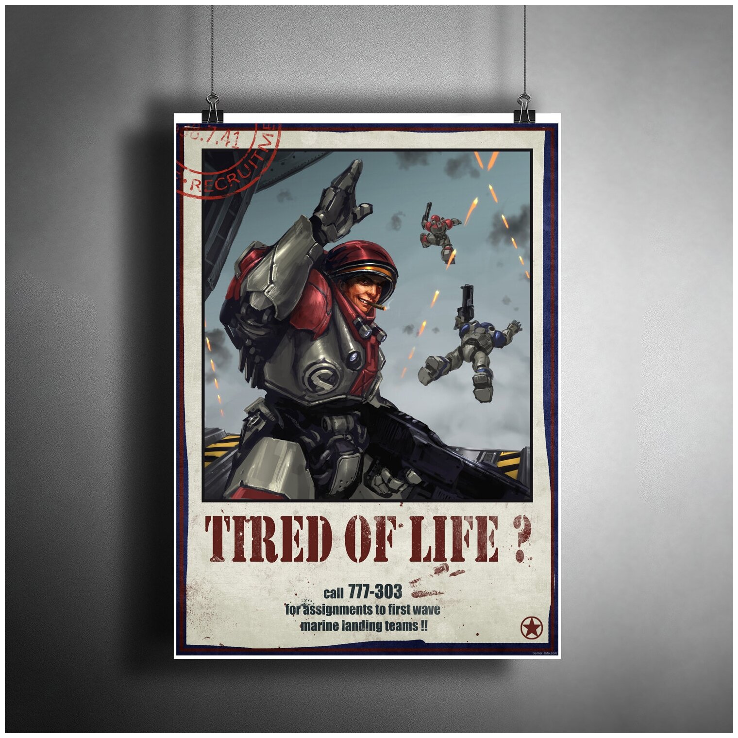 Постер плакат для интерьера "Starcraft устал от жизни?) "/ Декор дома, офиса. A3 (297 x 420 мм)