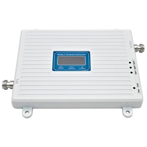 Трехдиапазонный усилитель сигнала 2G GSM/3G/4G (900/2100/2600 мГц) с монитором - комплект