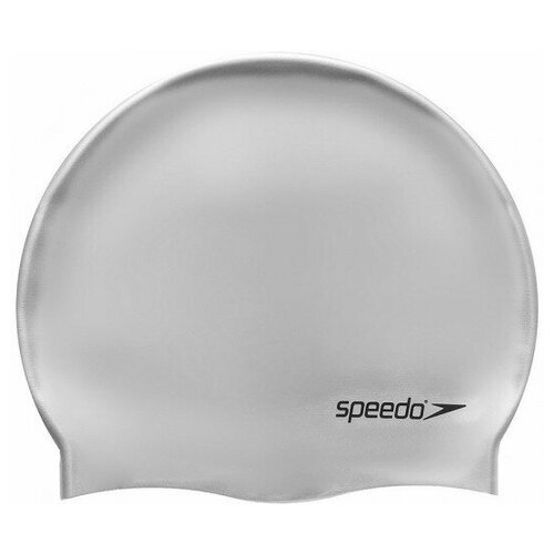 Шапочка для плавания SPEEDO FLAT SILICONE CAP AU SILVER серебряный р,OS