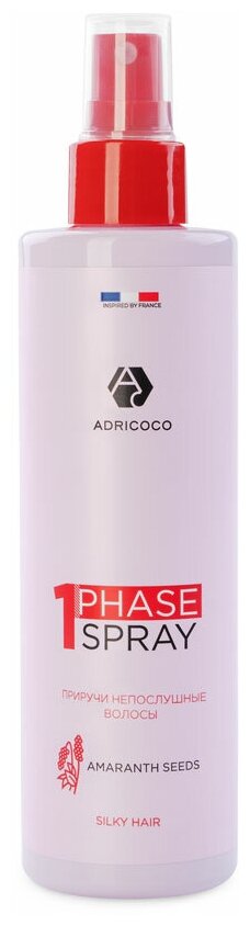 ADRICOCO Однофазный спрей для легкого расчесывания и блеска волосам с протеинами семян амаранта, 250 мл